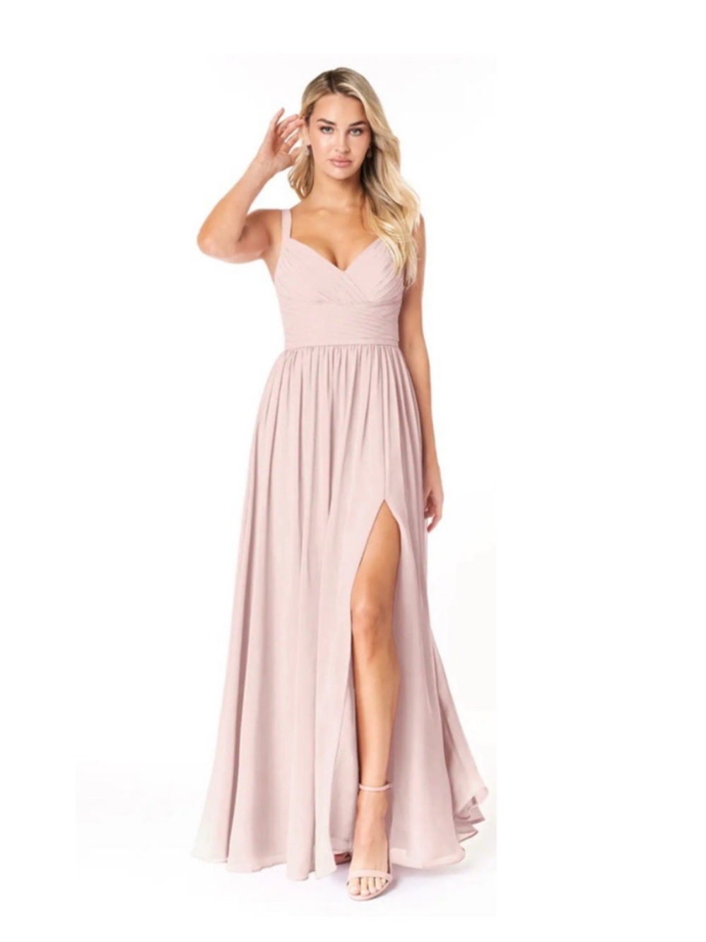 Azazie Blushing Pink Chiffon Bridesmaid Dress NWT